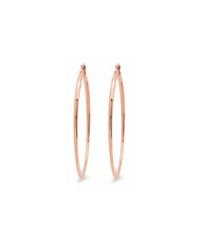 STEELTIME 18K Rose Gold Plated Stainless Steel Hoop Earrings