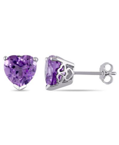 Серьги-гвоздики с аметистом (3 1/3 ct. t.w.) в стерлинговом серебре