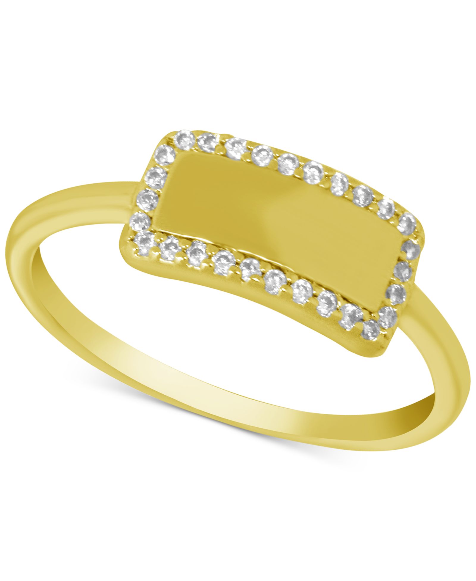 Essentials Кольцо Crystal Bar Gold-Plate