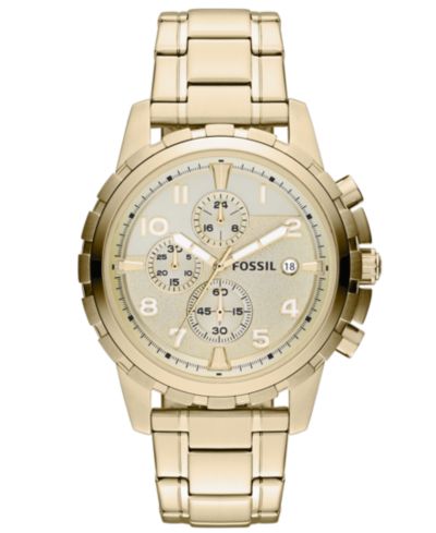 Мужские хронограф-часы Fossil Dean, золотистая нержавеющая сталь, браслет, 45mm