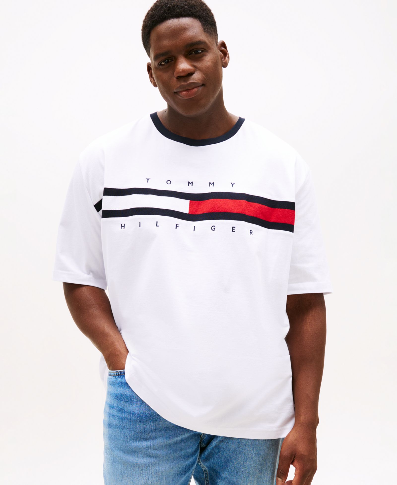 Tommy Hilfiger Мужской Big & Tall Tino Logo Short Sleeve T-Shirt