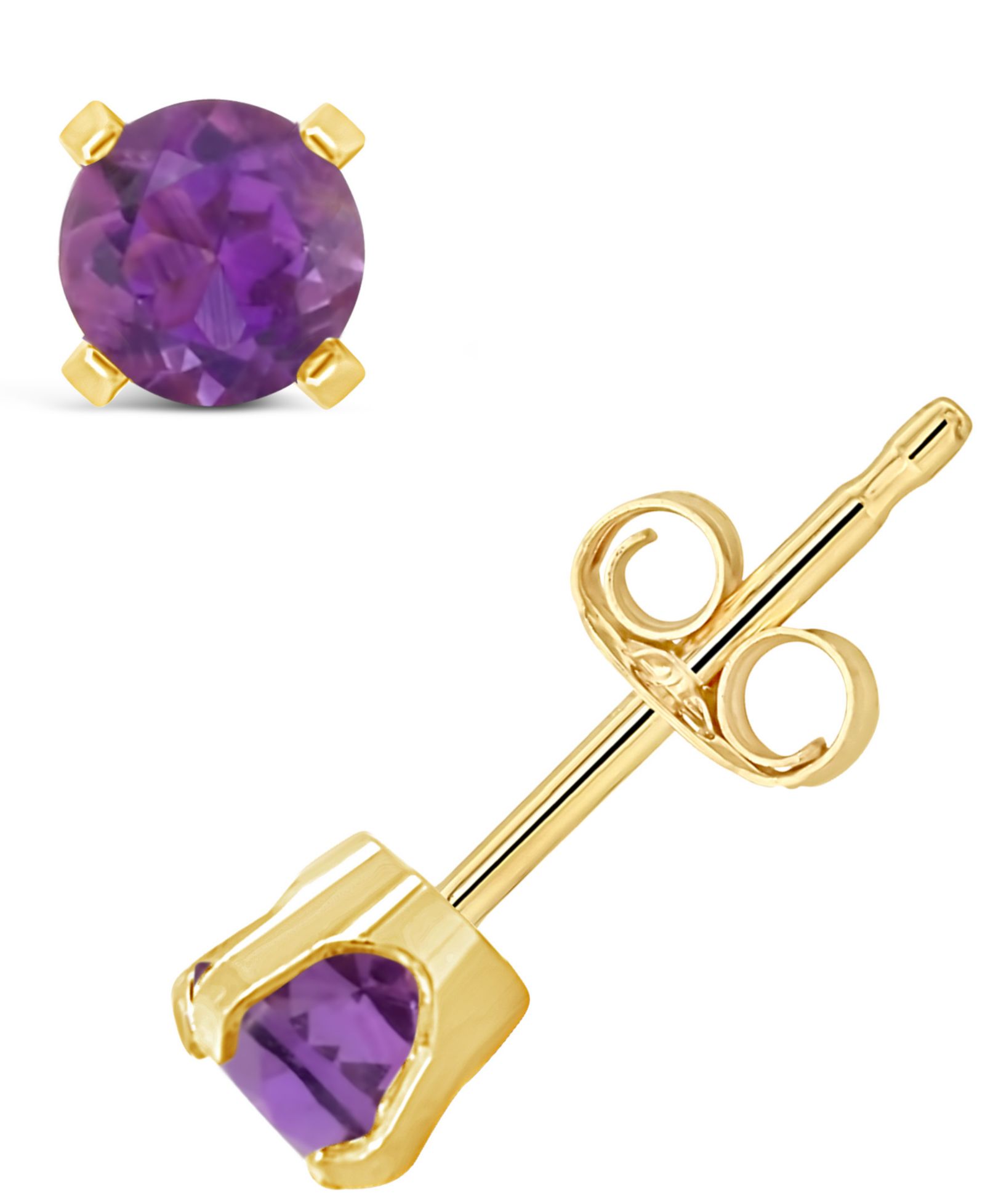 Gemstone Stud Earrings in 14K Yellow Gold
