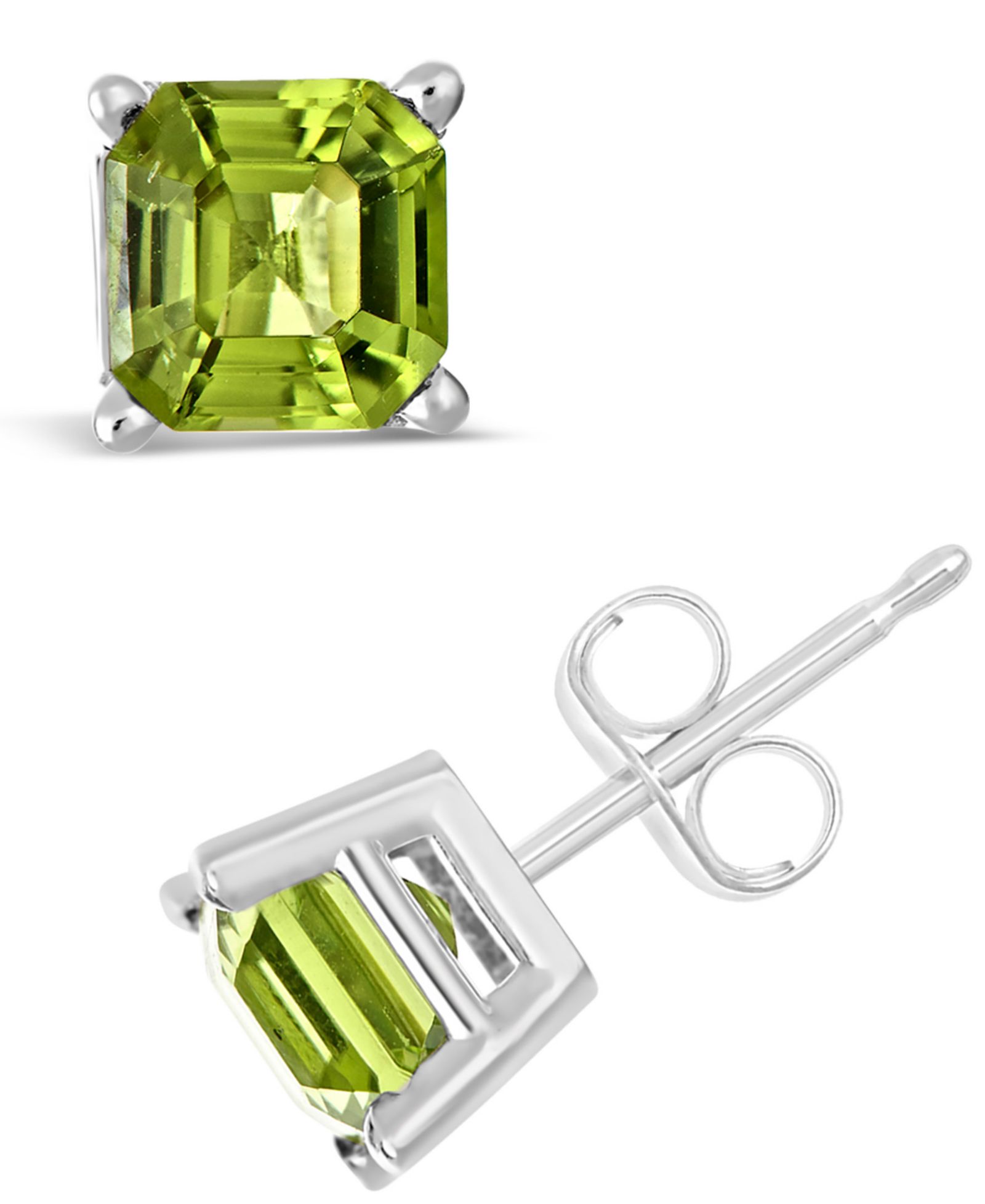 Серьги-гвоздики с перидотом (2-1/3 ct. t.w.) из стерлингового серебра