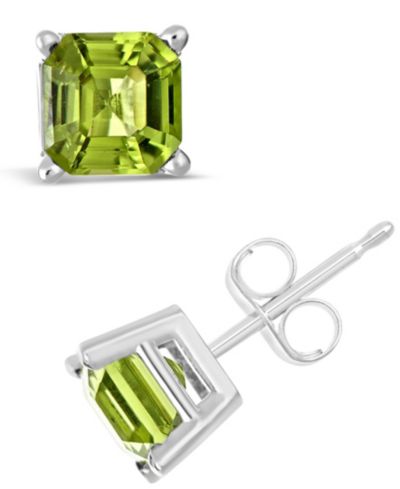 Серьги-гвоздики с перидотом (2-1/3 ct. t.w.) из стерлингового серебра