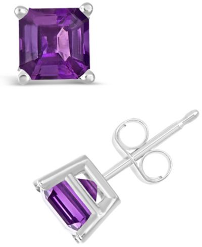Macy's Серьги-гвоздики Amethyst (1-9/10 ct. t.w.) в стерлинговом серебре