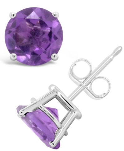 Blue Topaz (3-1/10 ct. t.w.) Stud Earrings in Sterling Silver (Also Available in Peridot and Amethyst)