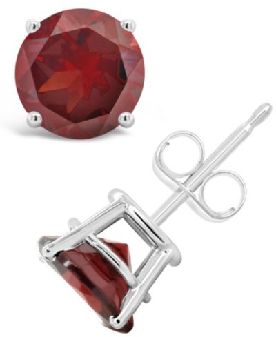 Garnet (3-1/5 ct. t.w.) Stud Earrings in Sterling Silver (Also Available in White Topaz and Citrine)