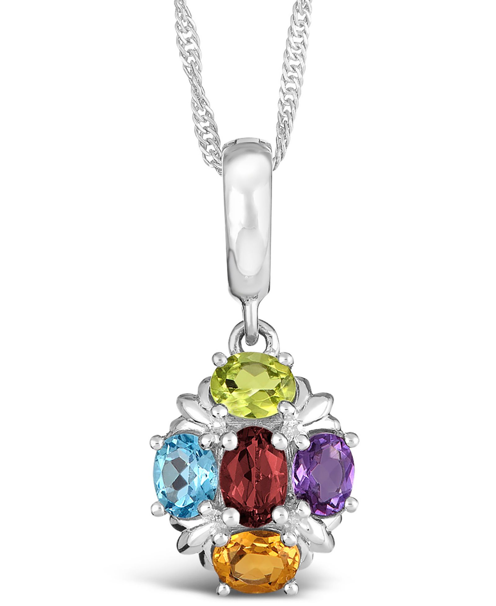 Подвеска с многогранным камнем в Sterling Silver