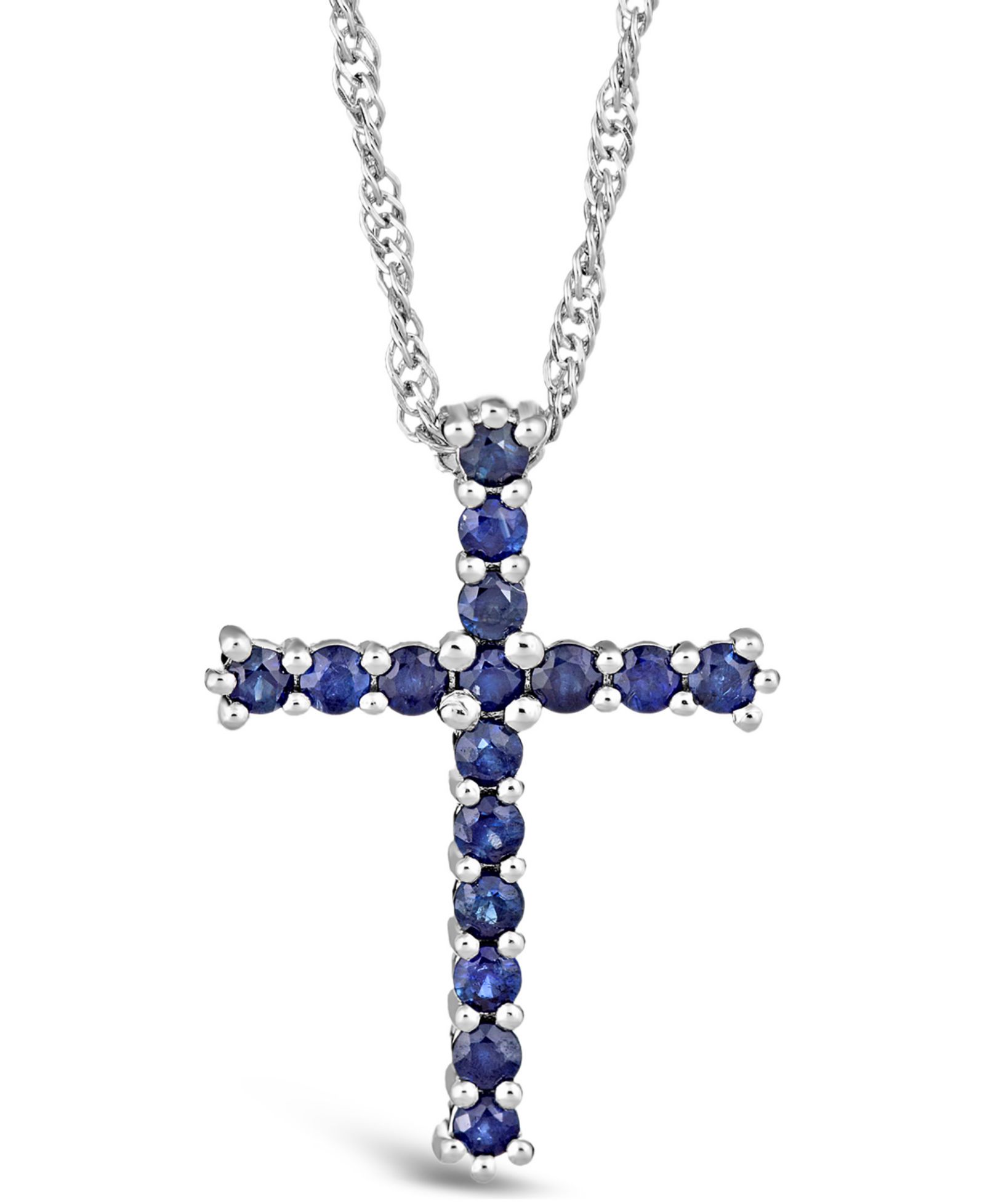 Sapphire Подвеска-крест в Sterling Silver 3/4 ct. t.w.