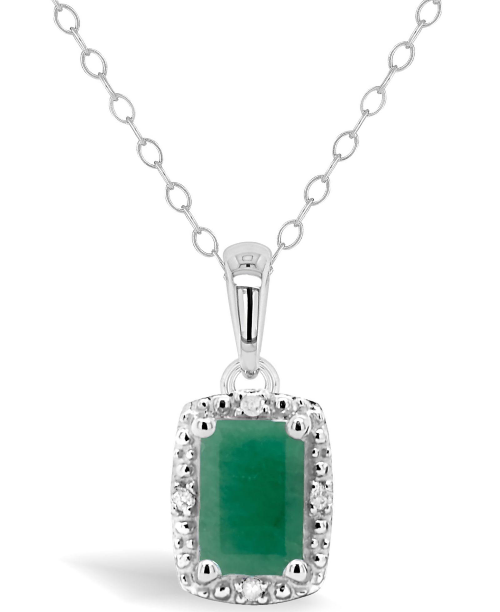 Подвеска с сапфиром (5/8 ct. t.w.) и бриллиантовым акцентом в Sterling Silver