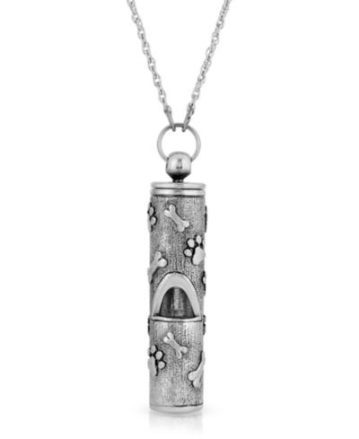 Ожерелье с подвеской 2028 Pewter Dog Bone Paw Prints Whistle