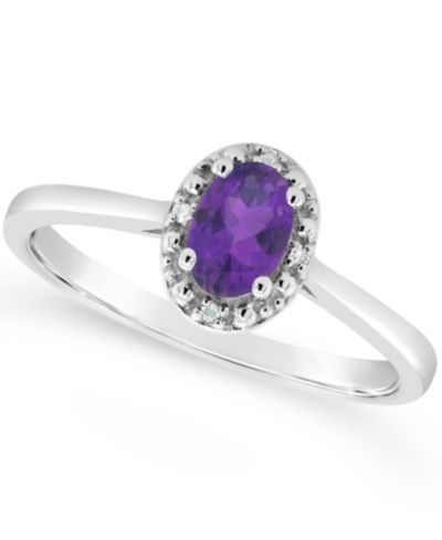 Кольцо Diamond Accent and Garnet (1/2 ct. t.w.) в Sterling Silver