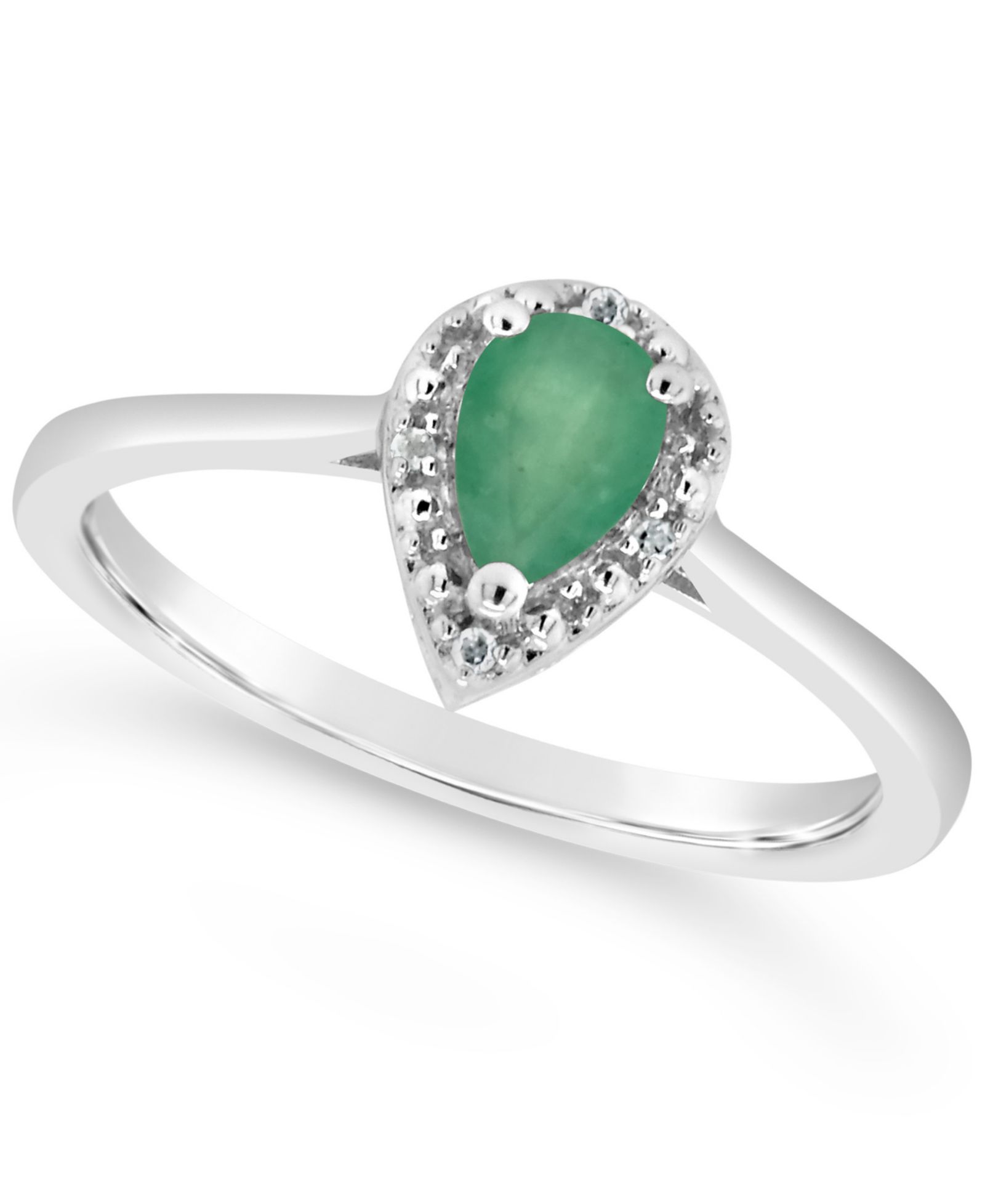 Emerald (3/8 ct. t.w.) and Diamond Accent Ring in Sterling Silver