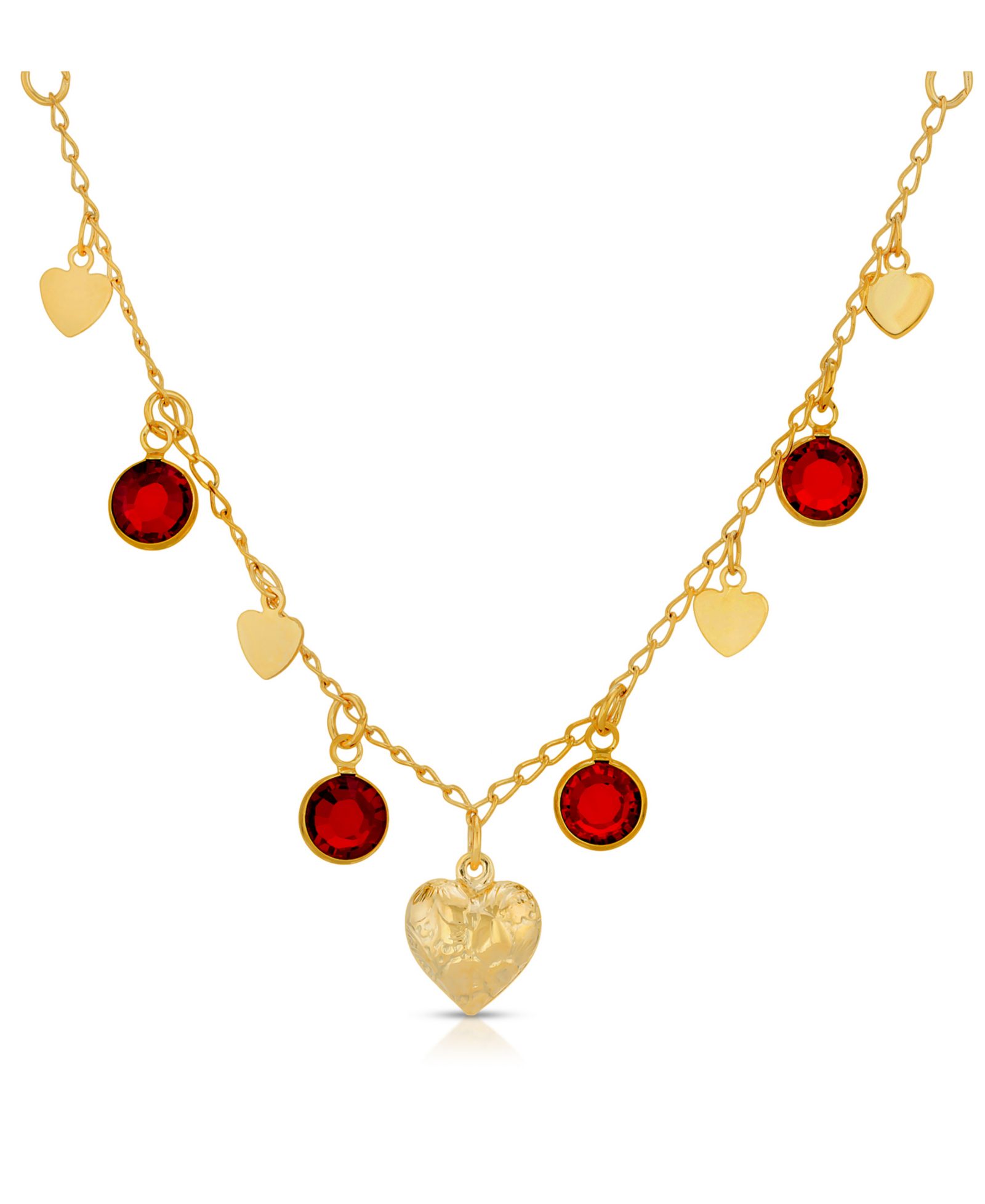 2028 Channels with Hearts Drop Necklace