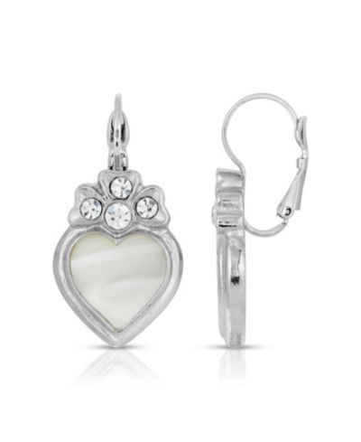 Серьги 2028 Crystal Heart с застежкой-петлей