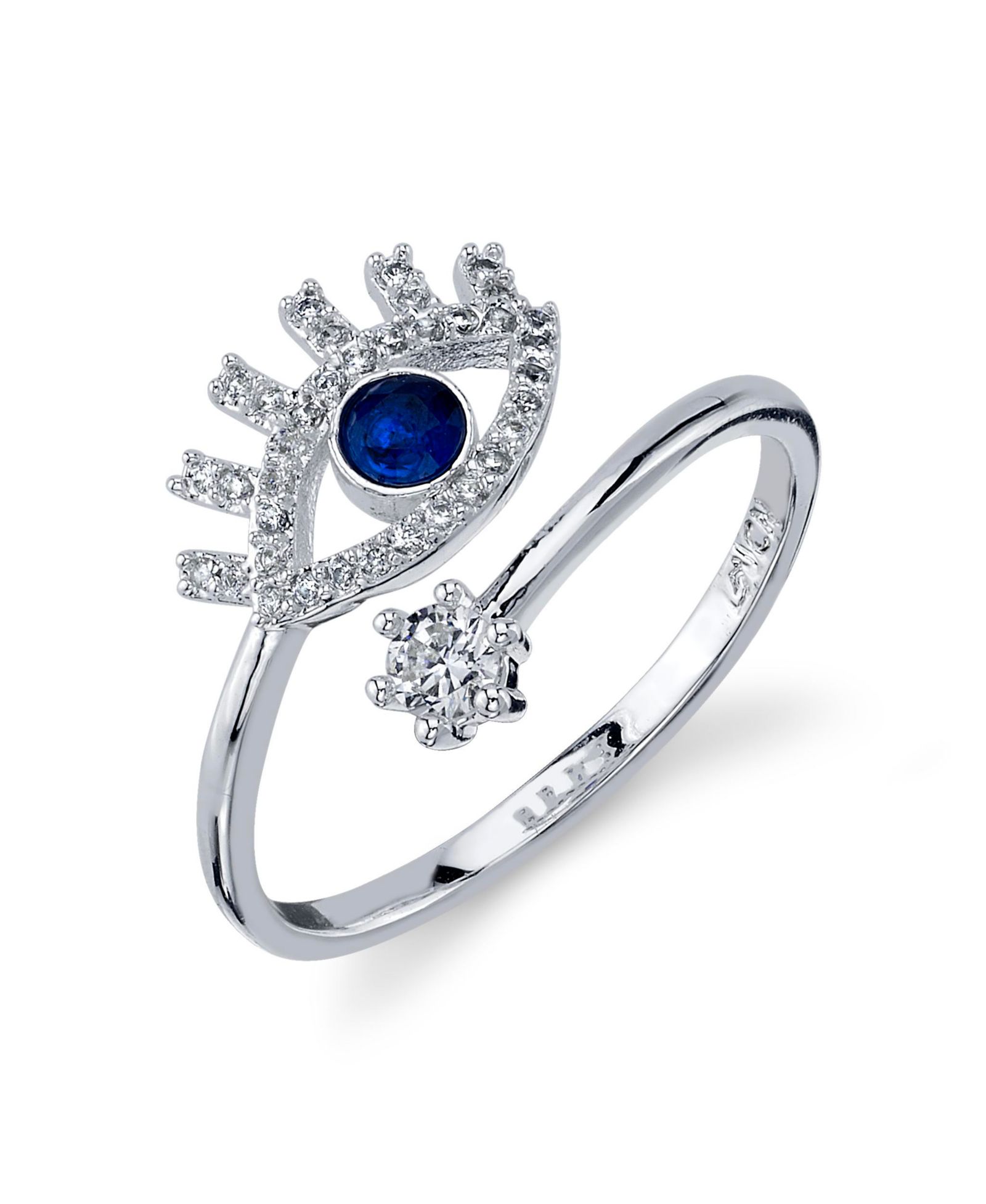 Кольцо Unwritten Silver Plated Cubic Zirconia Evil Eye Wrap Around