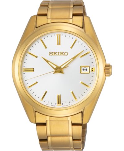 Seiko Мужские часы Essentials Gold-Tone Stainless Steel Bracelet 40.2mm