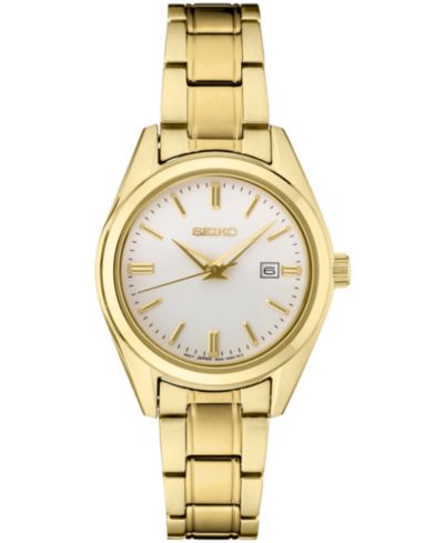 Seiko Женские часы с браслетом из нержавеющей стали Gold-Tone 29.8mm