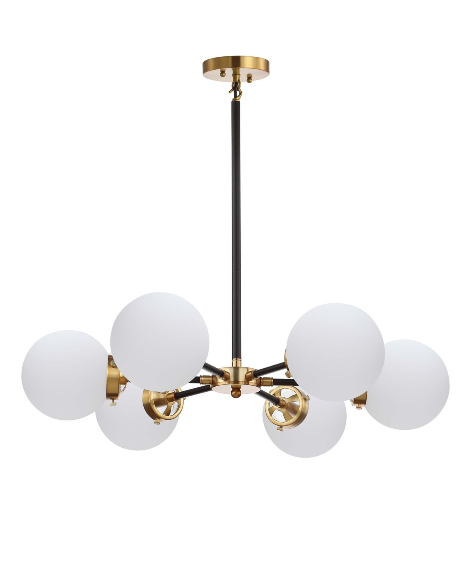 Caleb Adjustable 6-Light 28" Brass Cluster Pendant