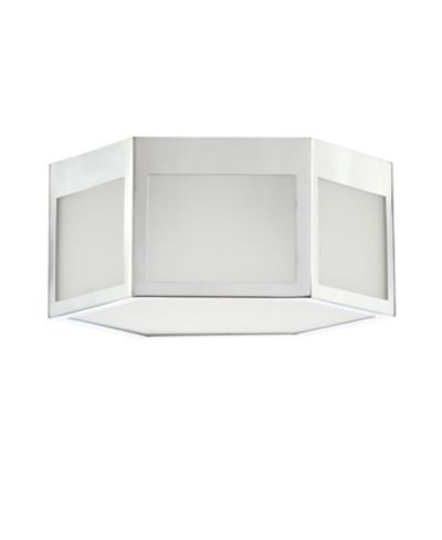 Minimo 13" Hexagon, Frosted Glass Led Flush Mount