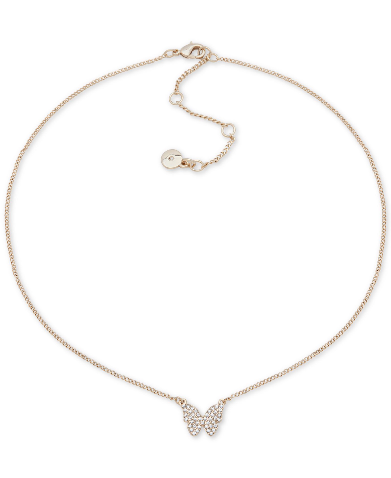 Подвеска-ожерелье DKNY Pavé Butterfly, 16" + 3" extender