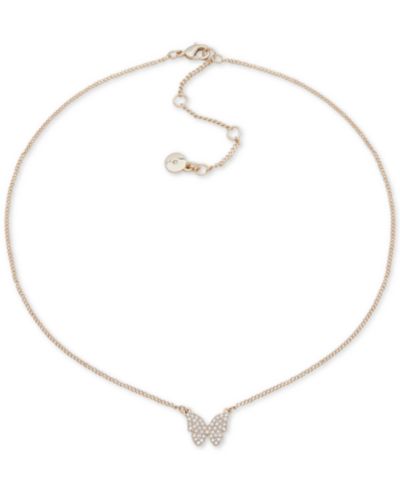 Подвеска-ожерелье DKNY Pavé Butterfly, 16" + 3" extender