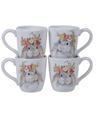 Certified International Sweet Bunny Mugs, Set of 4