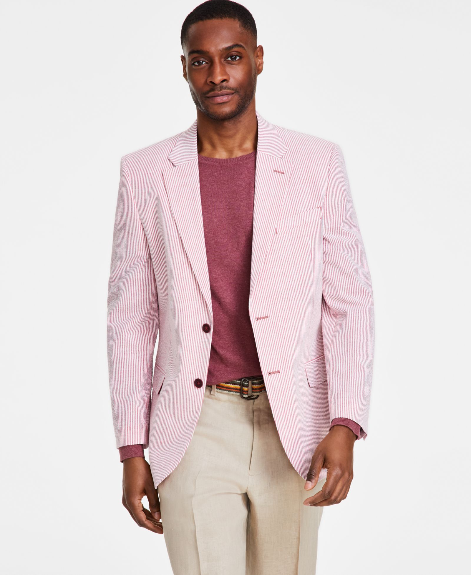 Nautica Men's Modern-Fit Seersucker Blazer