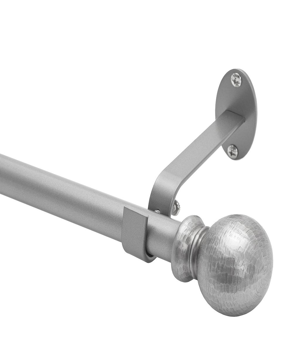 Elrene Home Fashions Farmhouse 0.75" Diameter Adjustable Curtain Rod Set with Rustic Hand-Forged Round Finials