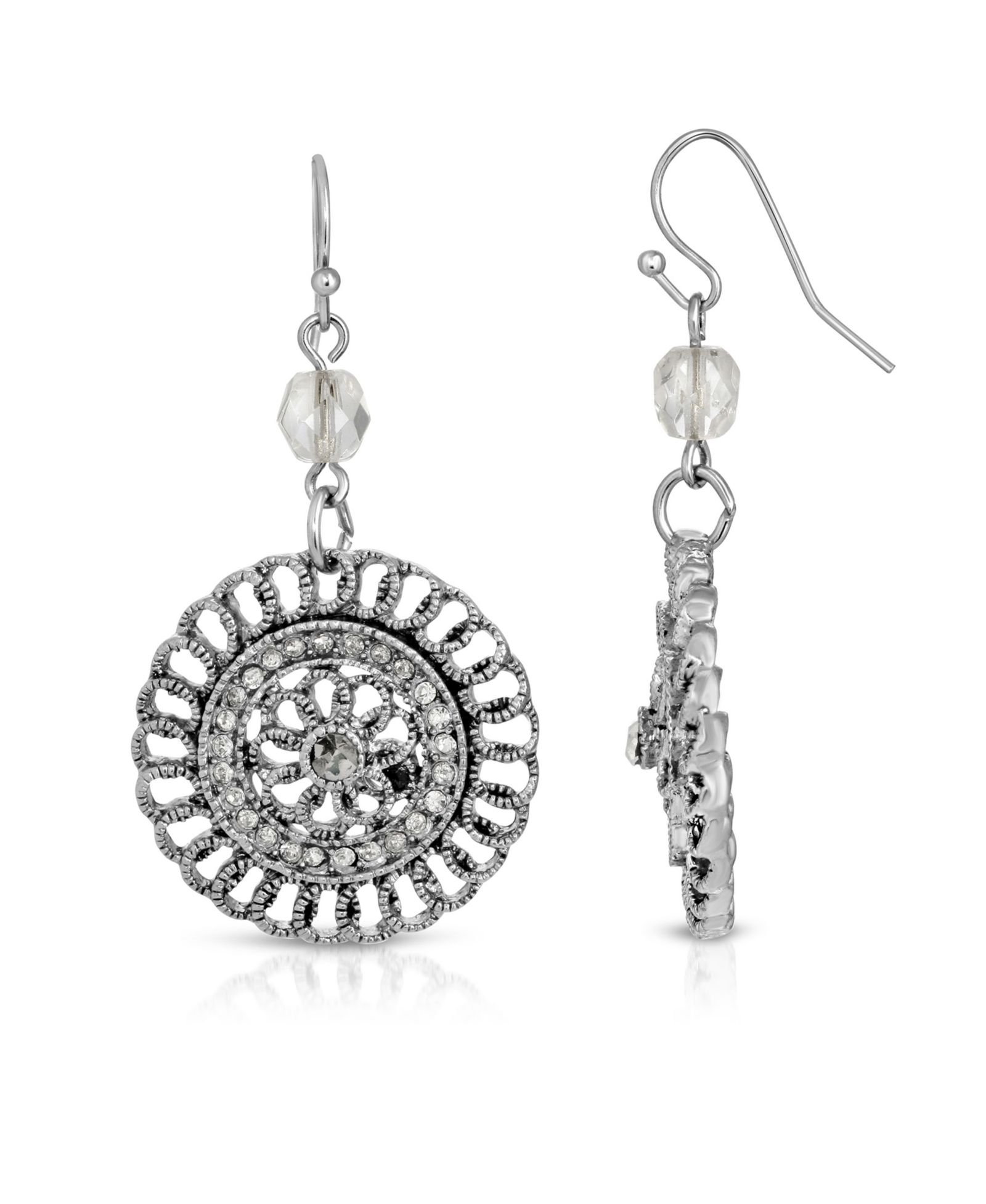 Серьги-подвески с кристаллами 2028 Silver-Tone