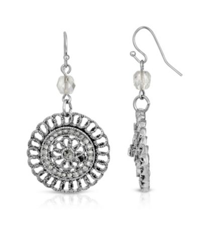 Серьги-подвески с кристаллами 2028 Silver-Tone