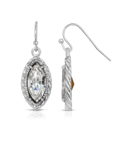 Серьги 2028 Silver-Tone с прозрачными кристаллами в форме наветра