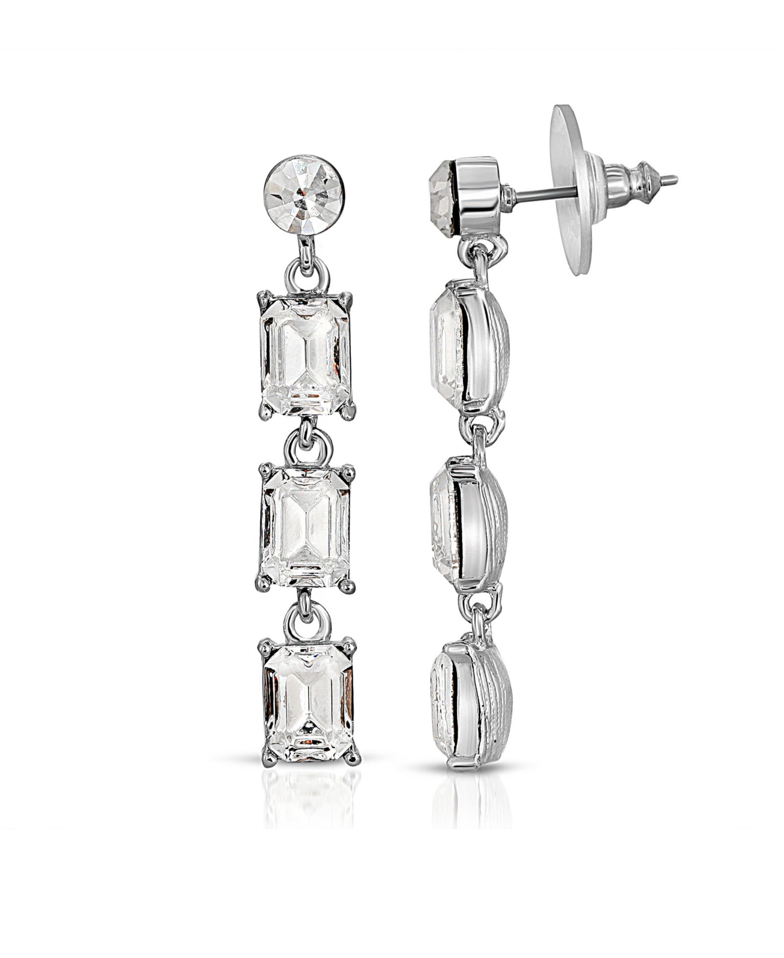 2024 Серьги-подвески Silver-Tone с кристаллами