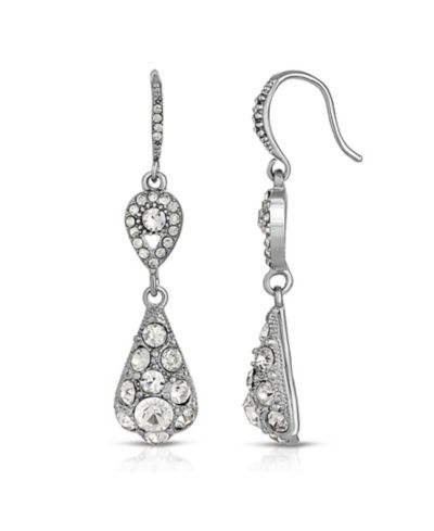 Серьги с кристаллами 2028 Silver-Tone Crystal Drop