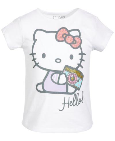 Hello Kitty Детская футболка с камерой Hello Kitty, 4-6X, Short-Sleeve