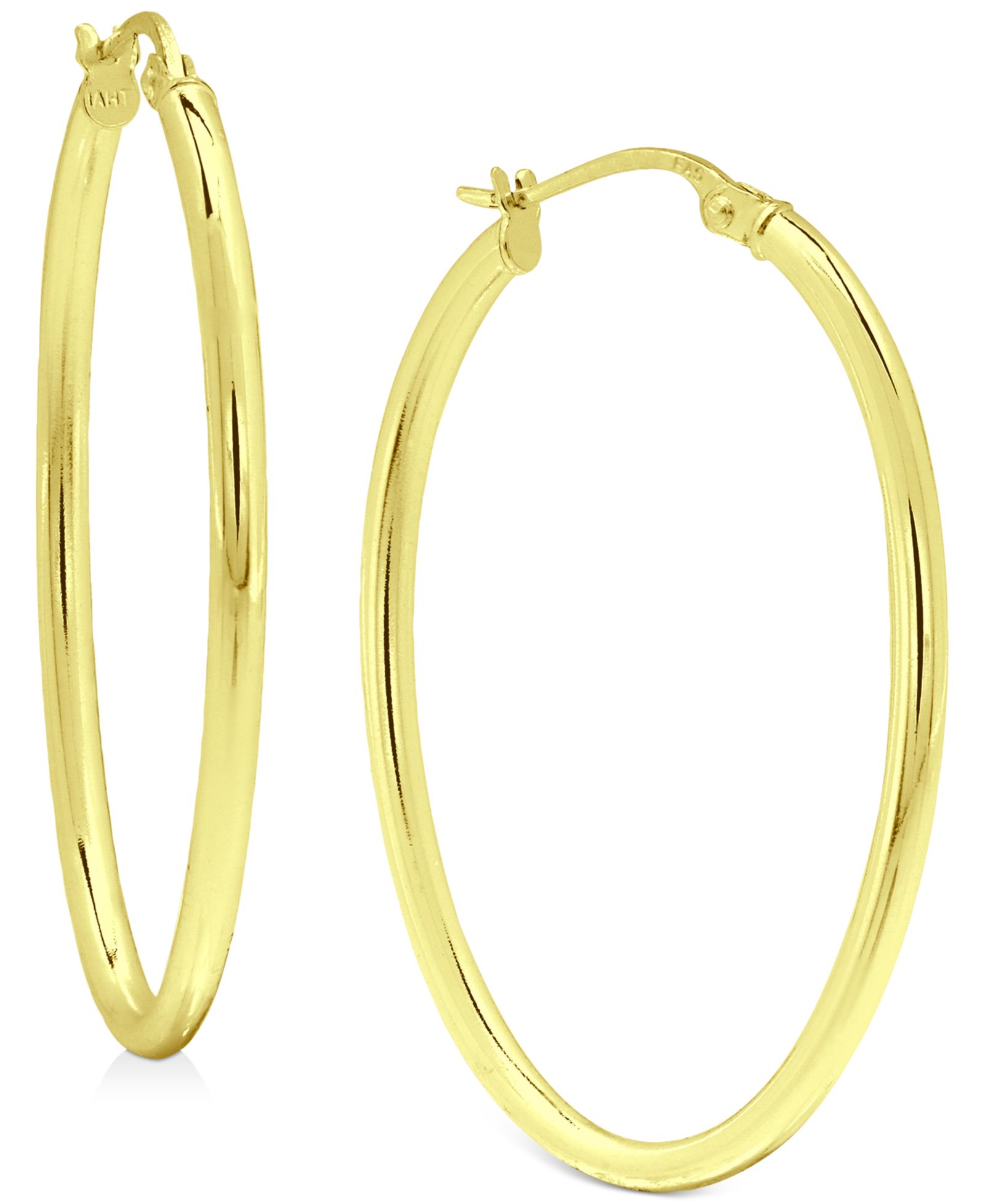Серьги-кольца Giani Bernini Polished Oval (1") 18K Gold-Plated Sterling Silver