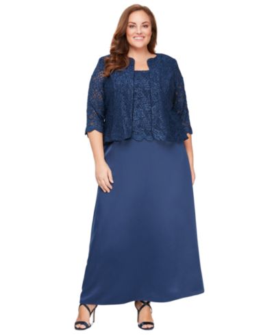 Alex Evenings Plus Size Lace Dress & Jacket