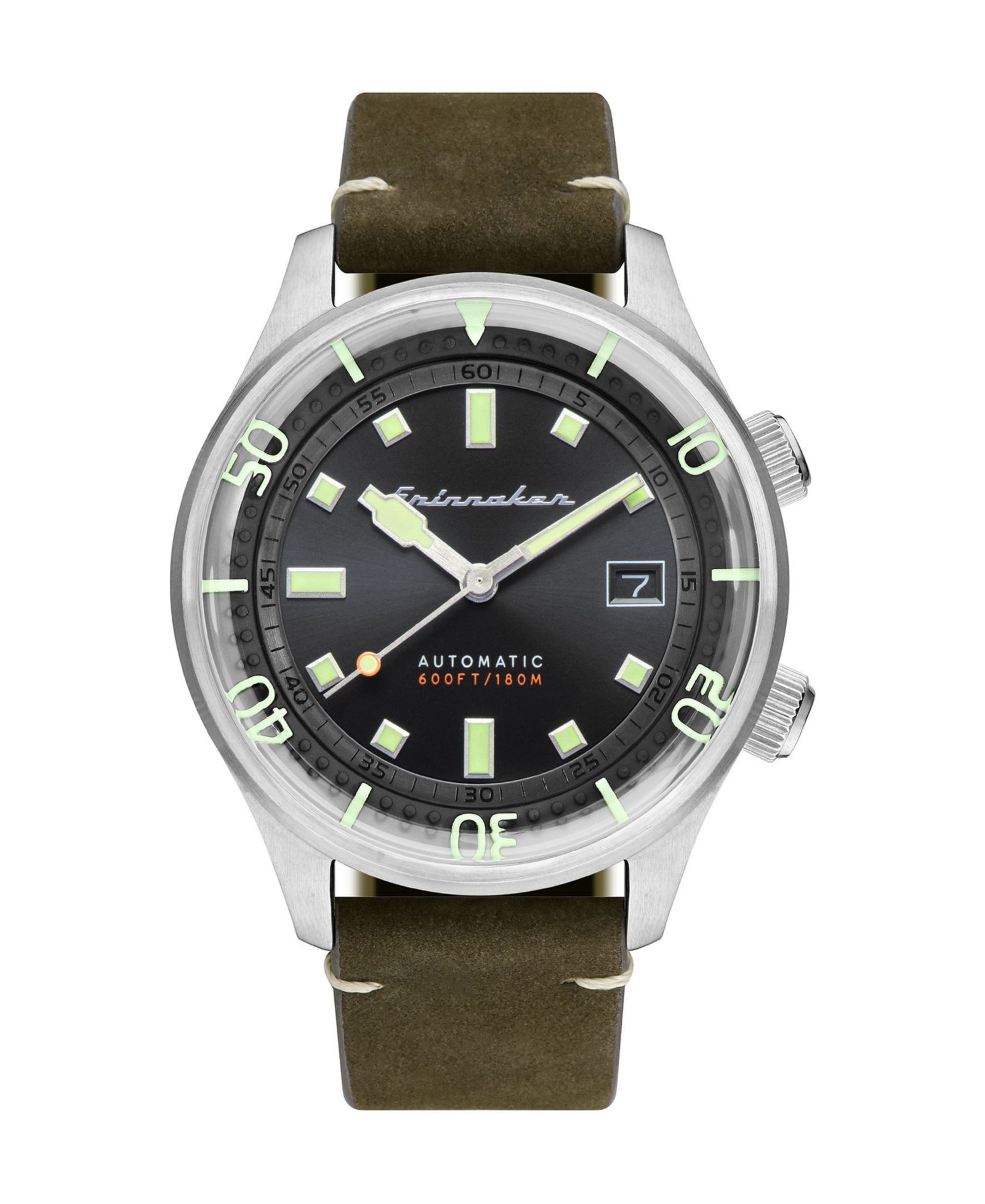 Автоматические часы Spinnaker Men's Bradner, зеленый кожаный ремешок, 42mm, Мужские