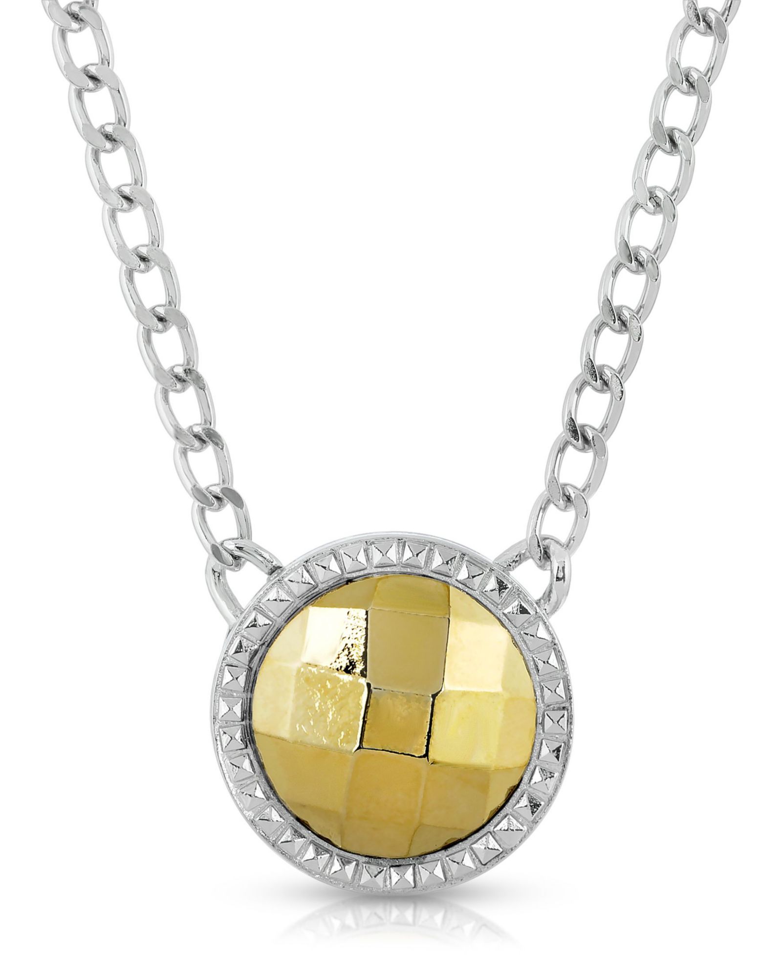 Подвеска-кулон 2028 Silver-Tone и Gold-Tone с круглым кулоном
