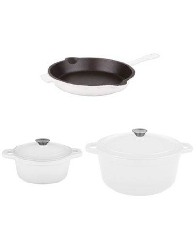 BergHOFF Neo 5pc Cast Iron Dutch Oven Set with 10" Fry Pan, 3qt. and 5qt.