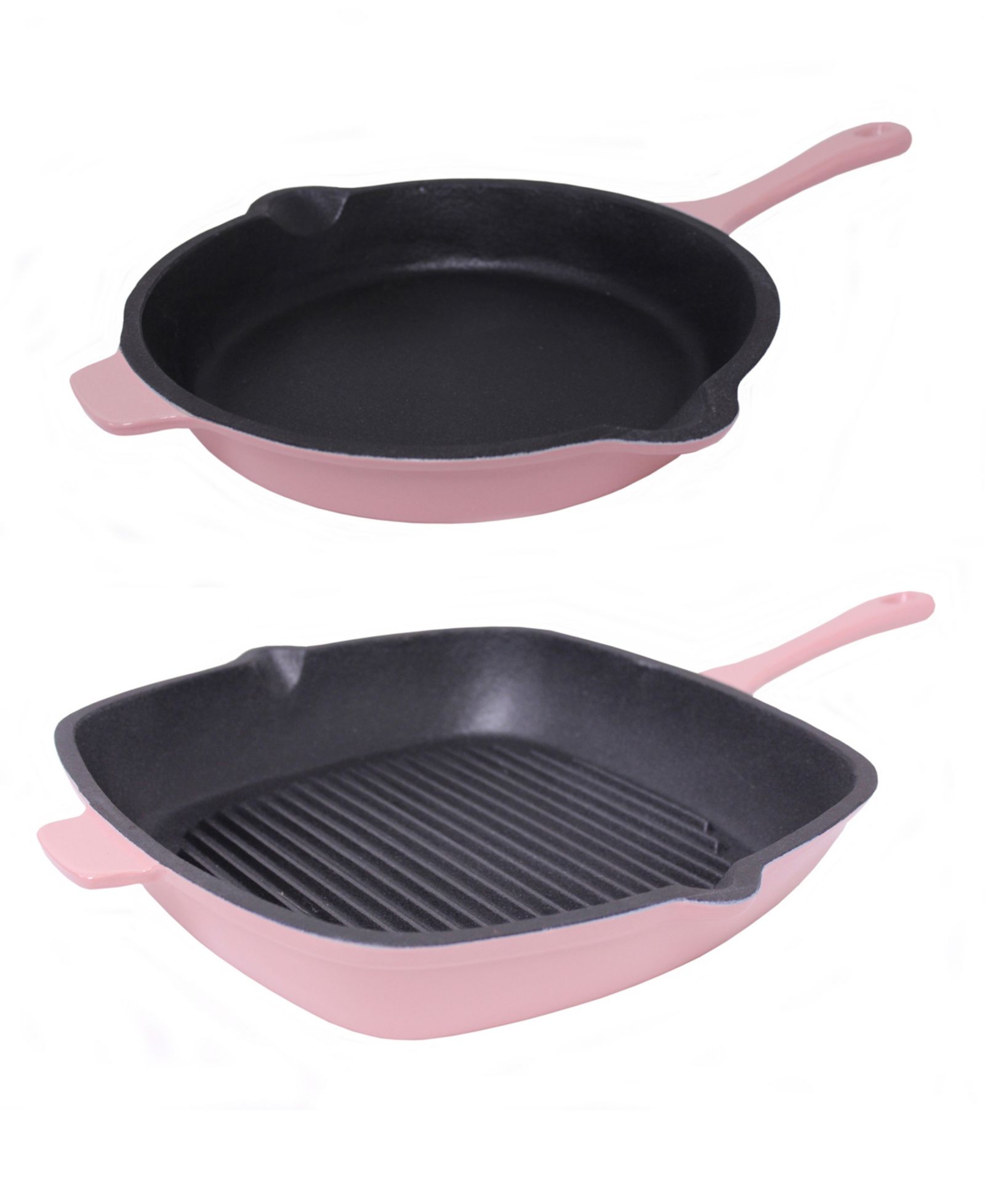BergHOFF Neo 2pc Cast Iron 10" Fry Pan and 11" Grill Pan Cookware Set