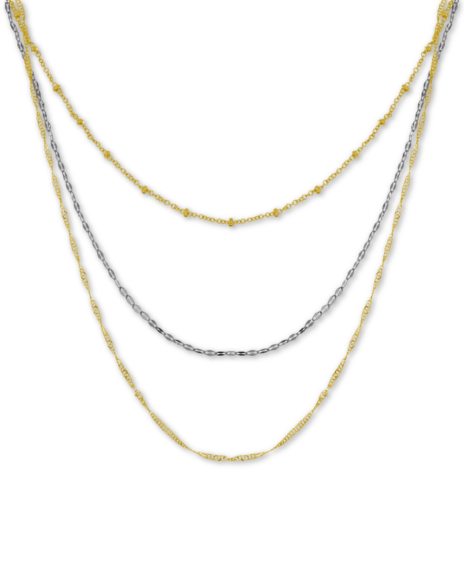 And Now This Silver Plated Multi-Chain 18" Layered Statement Necklace