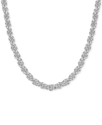 And Now This Silver Plated Rope Link 18" Chain Necklace