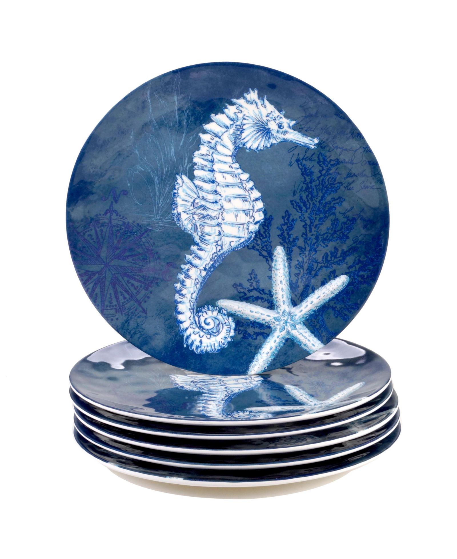 Набор обеденных тарелок Certified International Oceanic Melamine 6-Pc.