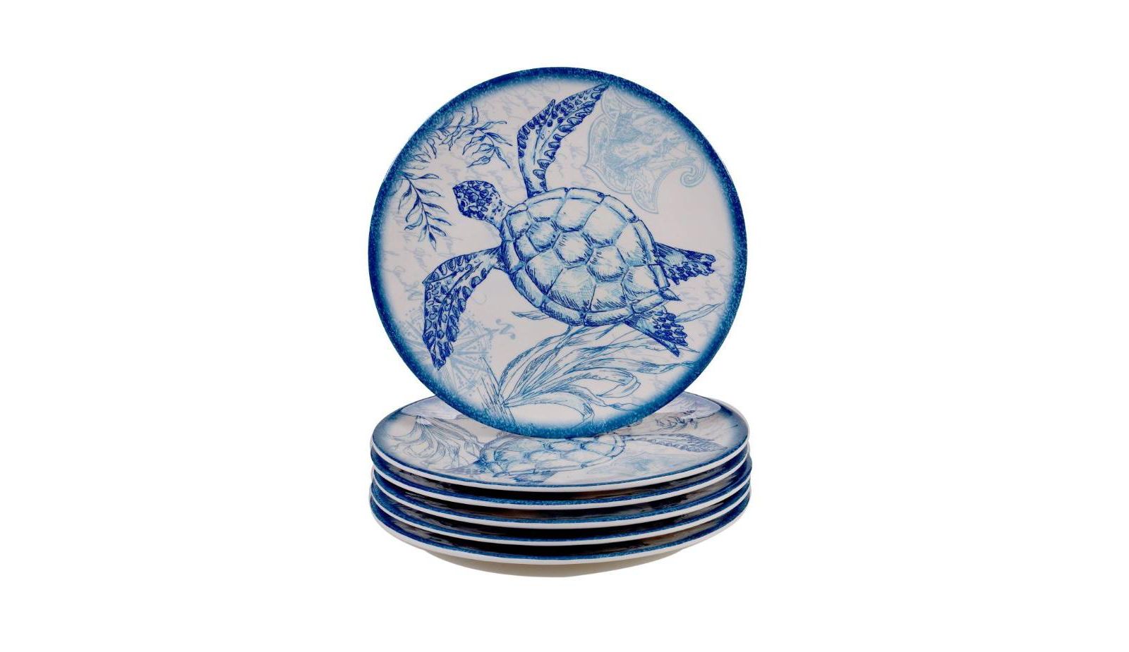 Certified International Oceanic Melamine Salad Plates, Set of 6