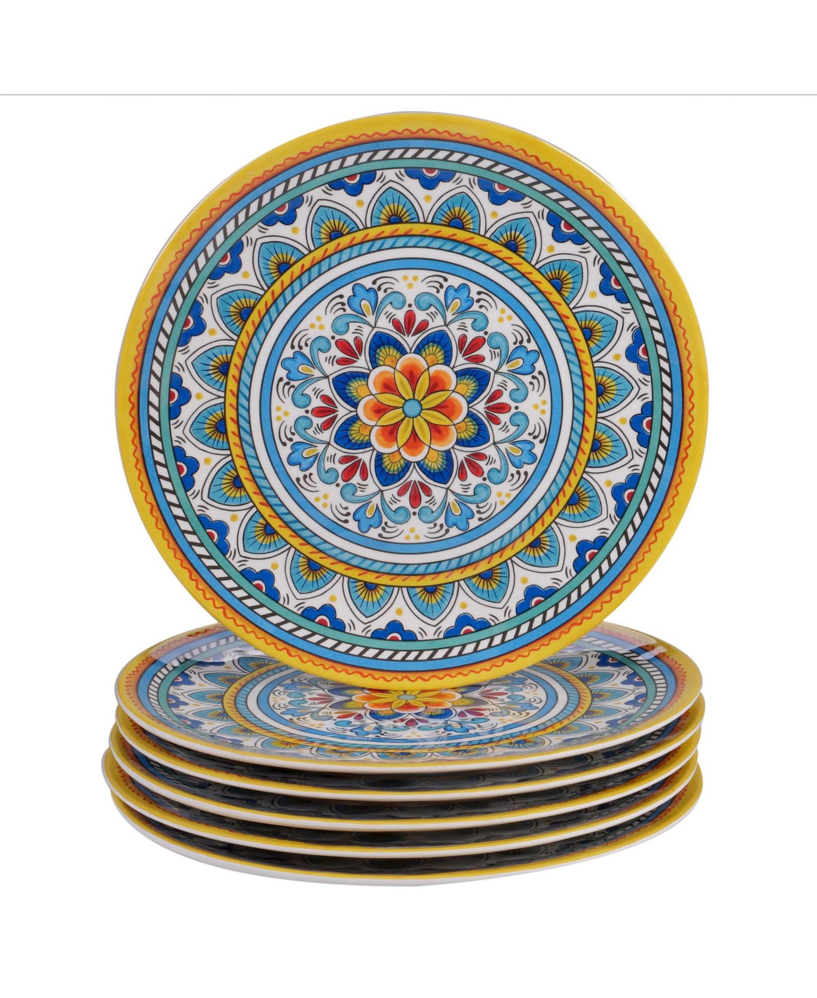 Certified International Portofino Melamine Dinner Plates, Set of 6