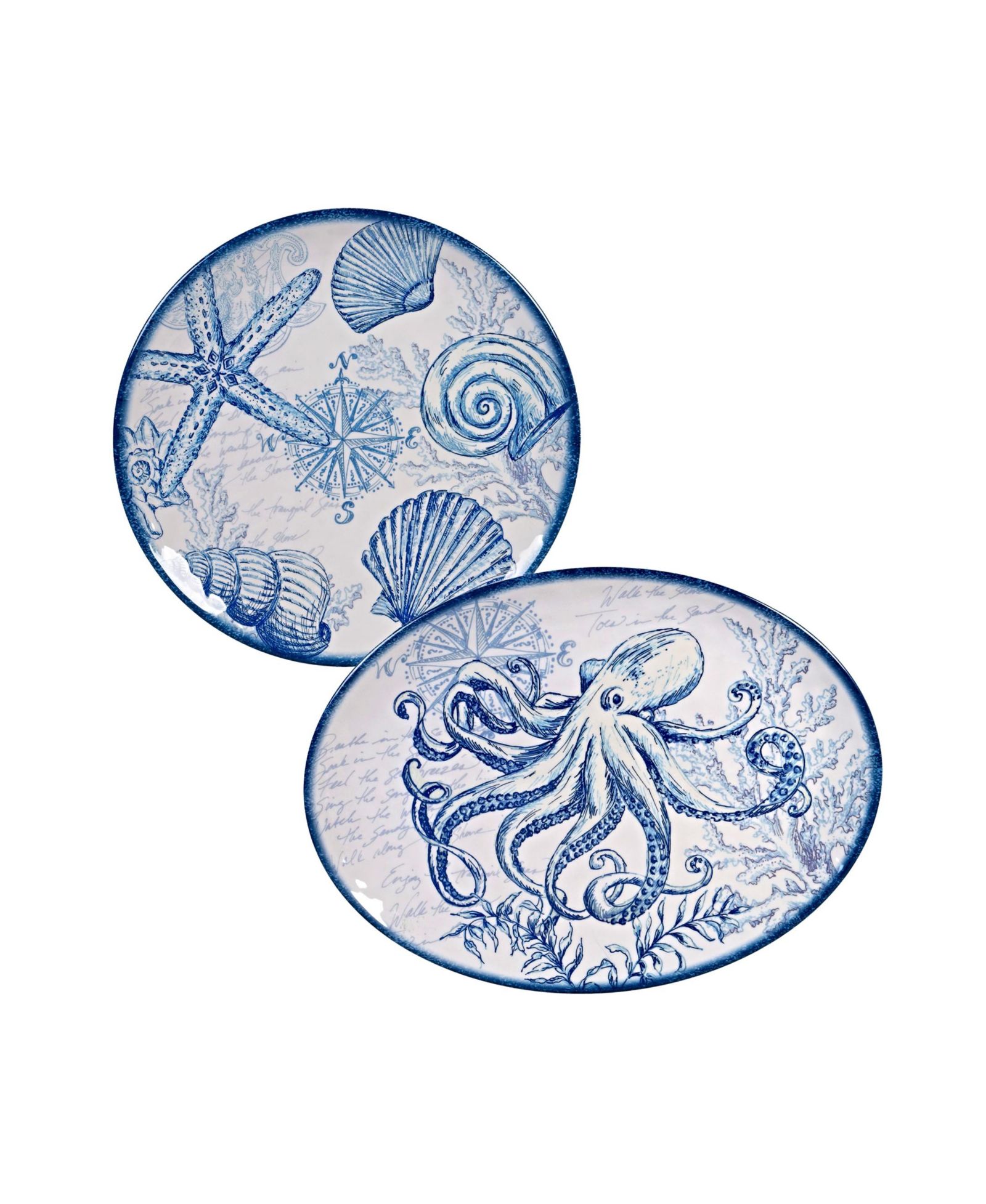 Certified International Oceanic Melamine 2-Piece Platter Set
