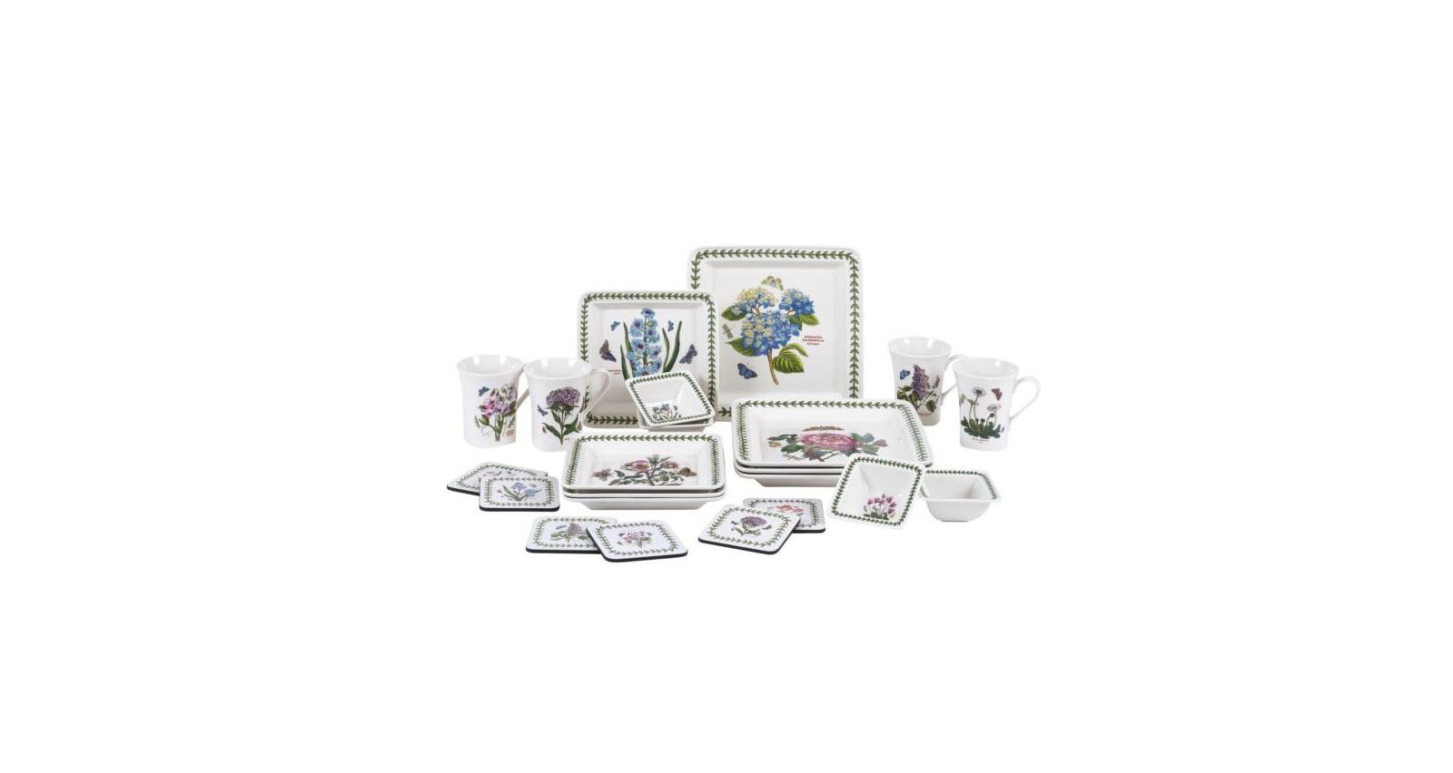 Portmeirion Botanic Garden Square 22 Pc. Dinnerware Set, Service for 4, Exclusively at Macy’s