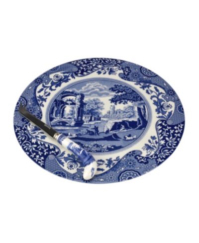 Тарелка для сыра и нож Spode Blue Italian