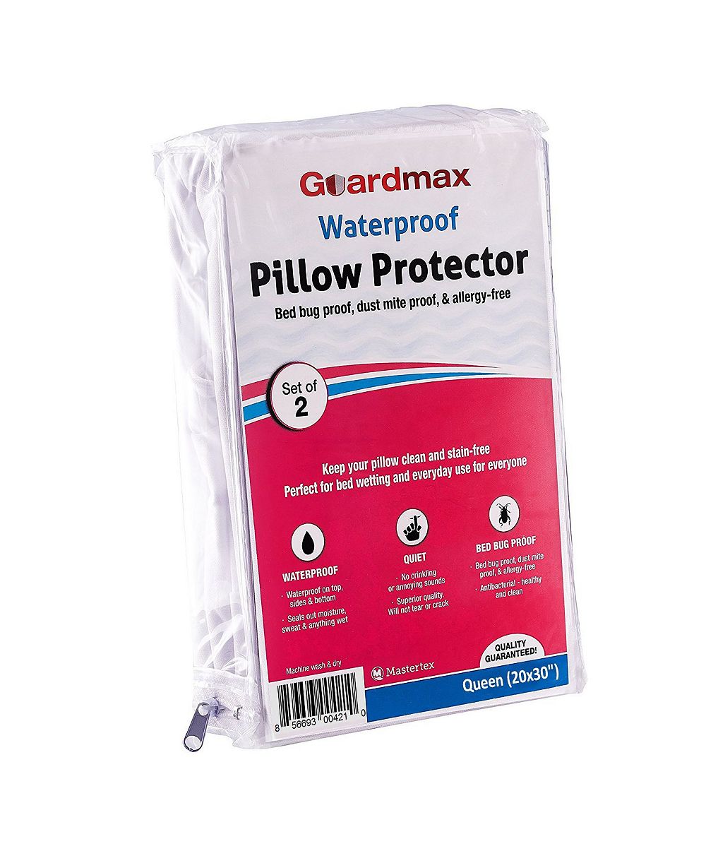 Guardmax Waterproof Zippered Pillow Protector  2 Pack